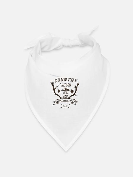 country live and nothing else - Bandana Dreieckstuch - Weiß