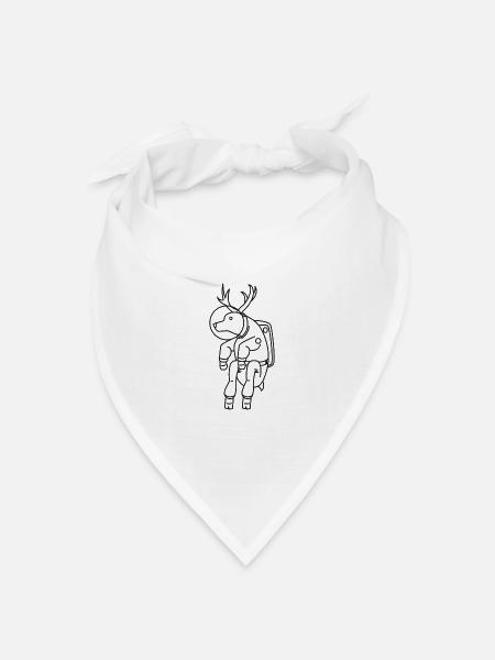 Astronaut Geschenk Elch Weltraum Mond Raumfahrt - Bandana Dreieckstuch - Weiß