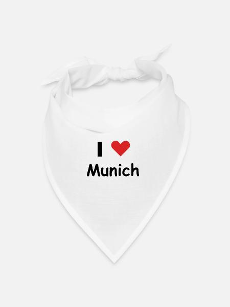 I Love Munich - Bandana Dreieckstuch - Weiß
