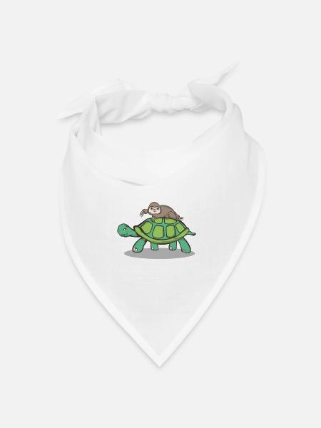 Faultier Rennen T-Shirt - Bandana Dreieckstuch - Weiß
