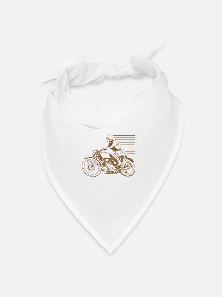 vintage motorcyle - Oldtimer Motorrad - Bandana Dreieckstuch - Weiß