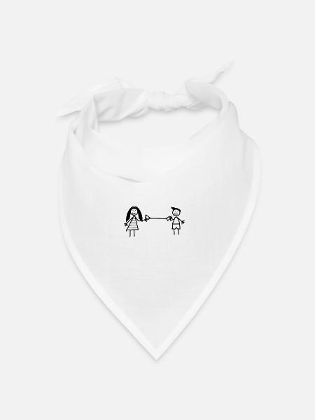 Junge Mädchen Spielen Freundschaft Blechtelefon - Bandana Dreieckstuch - Weiß