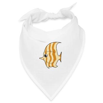 Skalar Fisch Geschenk Aquarium Wasser Fische Comic - Bandana Dreieckstuch - Weiß - Vorne