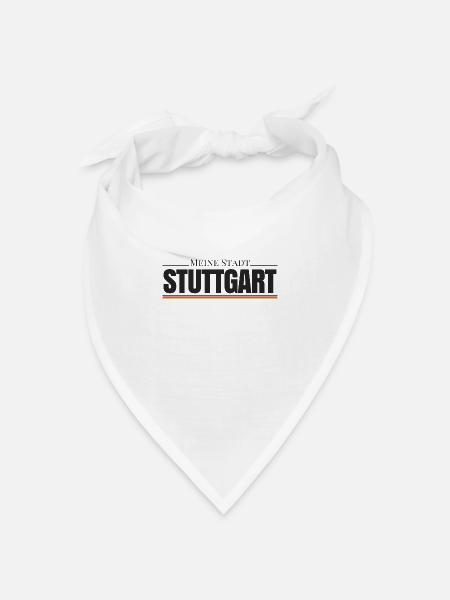 Meine Stadt Stuttgart, Heimweh, Heimat, Liebe, - Bandana Dreieckstuch - Weiß