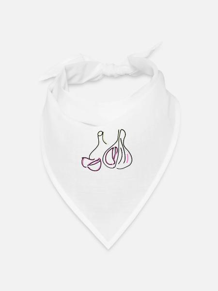 Knoblauch - Bandana Dreieckstuch - Weiß
