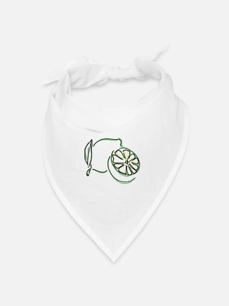 Limette - Bandana Dreieckstuch - Weiß