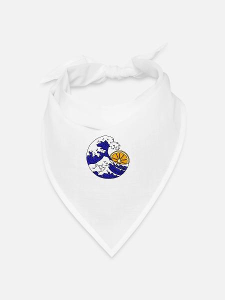 wellen - Bandana Dreieckstuch - Weiß