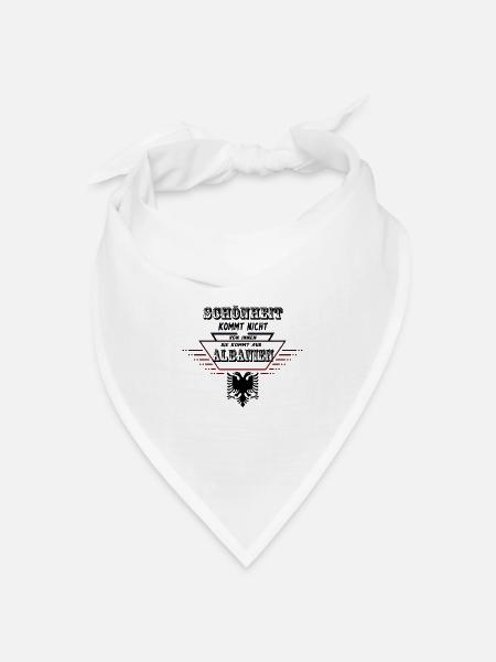 Albanien - Albania - Schönheit kommt aus Albanien - Bandana Dreieckstuch - Weiß