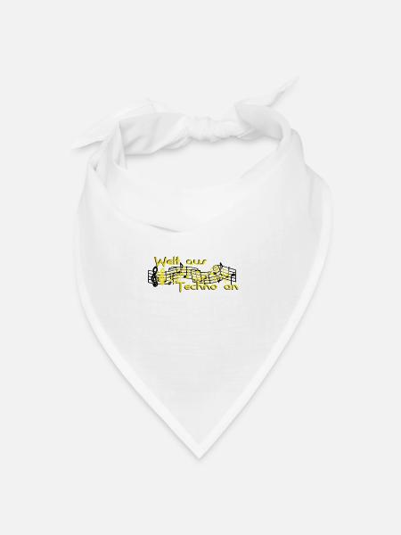 Welt aus Techno an - Bandana Dreieckstuch - Weiß