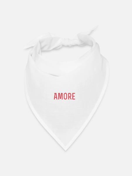 Amore Statement shirt - Bandana Dreieckstuch - Weiß