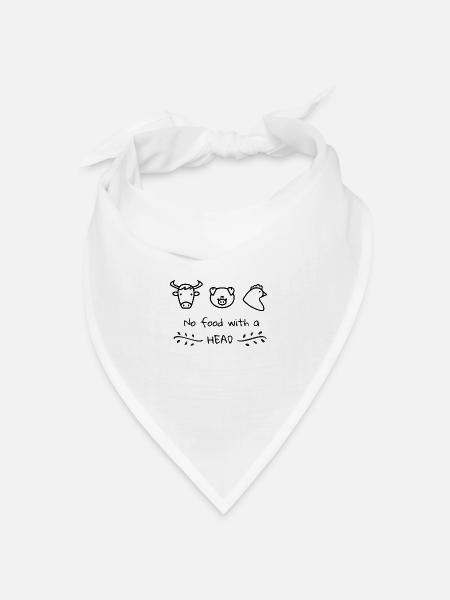 Vegan Plant Based No Food with a Head - Bandana Dreieckstuch - Weiß