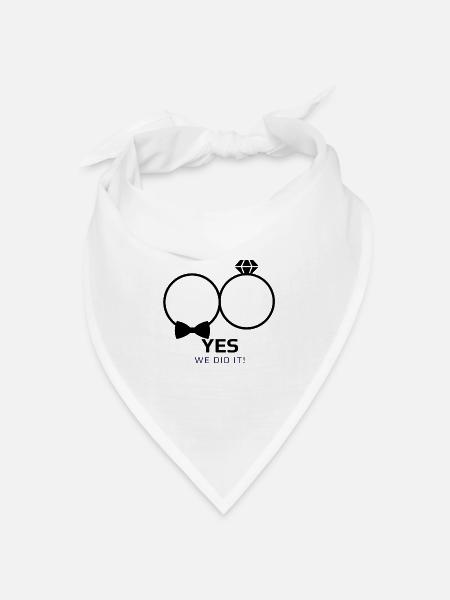 Hochzeit we did it - Bandana Dreieckstuch - Weiß