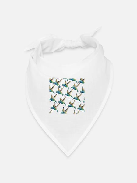 Kolibri-Muster-Vogel-Liebhaber-Geschenk-Entwurf - Bandana Dreieckstuch - Weiß