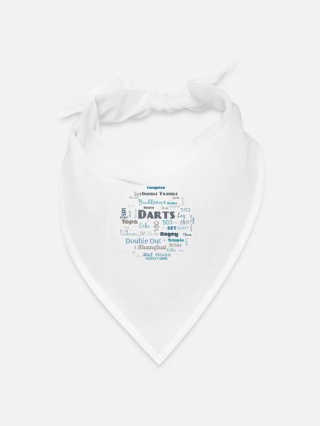 Dart - Word Cloud Blau - Bandana Dreieckstuch - Weiß
