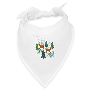 Jagdzeit Waldbewohner Hirsch und Reh Geschenk - Bandana Dreieckstuch - Weiß - Vorne