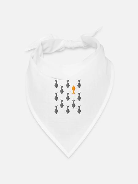 Schwimme gegen den Strom. Be different Tee Shirt - Bandana Dreieckstuch - Weiß
