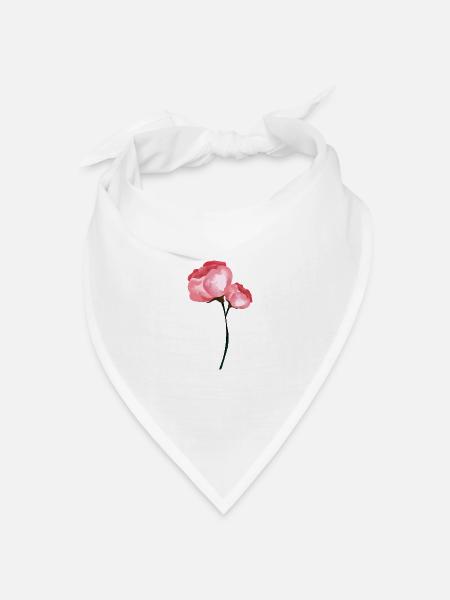 Blume Frühling Pfingstrose Rosa - Geschenkidee - Bandana Dreieckstuch - Weiß