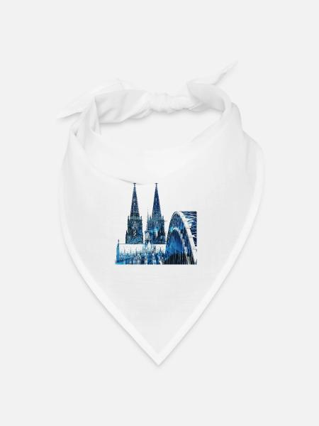 Köln Kölner Dom Deutschland Heimat Stadt Skyline - Bandana Dreieckstuch - Weiß