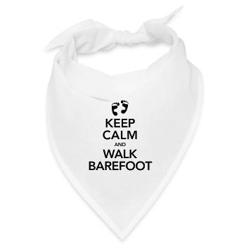 Keep Calm And Walk Barefoot - Bandana Dreieckstuch - Weiß - Vorne