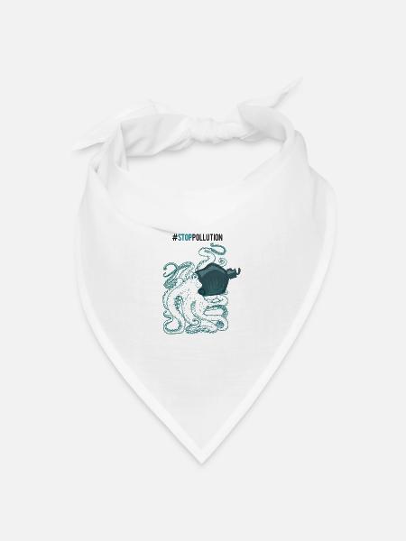 Stop Pollution - Bandana Dreieckstuch - Weiß
