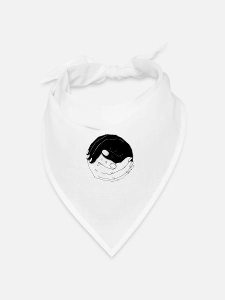 Verschlungene Hände - Bandana Dreieckstuch - Weiß