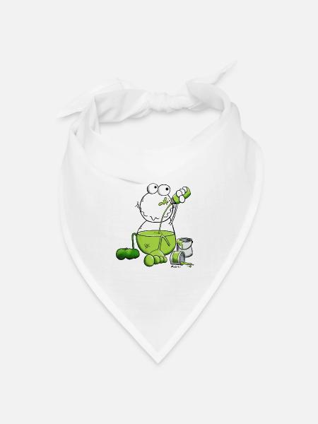 Farbfrosch - Frosch - Bandana Dreieckstuch - Weiß