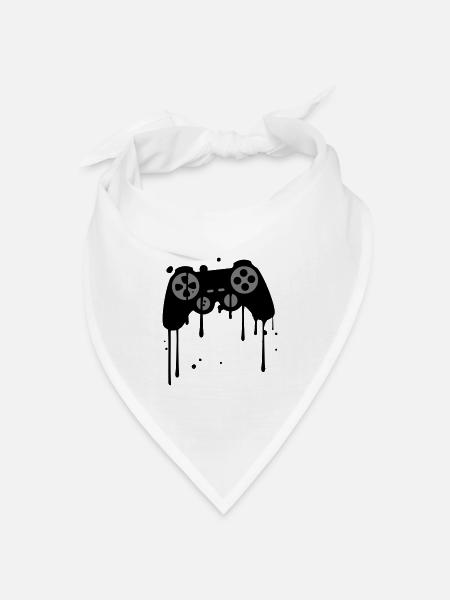 controller graffiti tropfen klex farbe spritzer - Bandana Dreieckstuch - Weiß