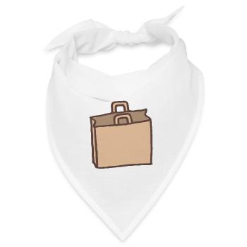 Einkaufen - Tüte - Umwelt - Bandana Dreieckstuch - Weiß - Vorne