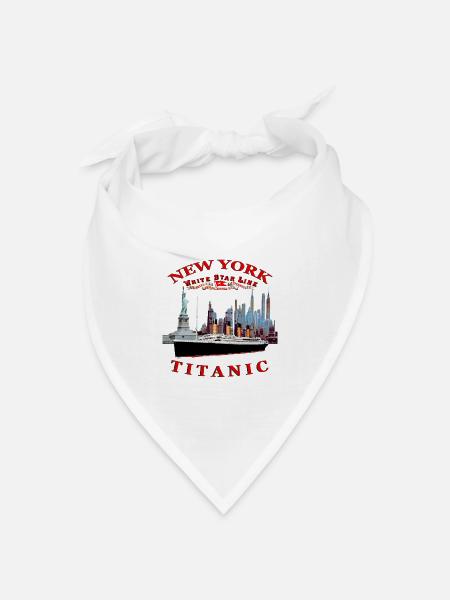 TITANIC NEW YORK 1624 Louis RUNEMBERG © Adagp - Bandana Dreieckstuch - Weiß
