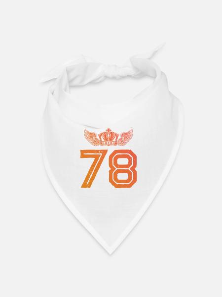 78 Zahl Krone - Bandana Dreieckstuch - Weiß