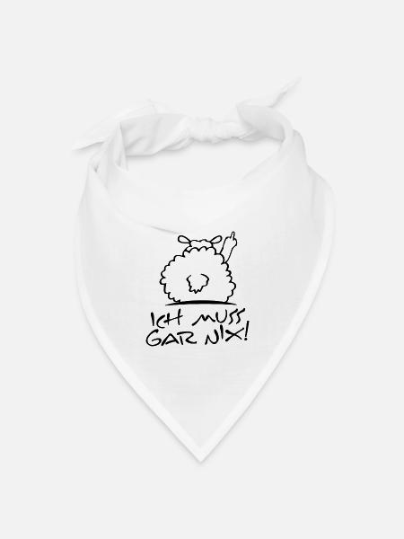 faules schaf - Statement Spruch ich - muss gar nix - Bandana Dreieckstuch - Weiß