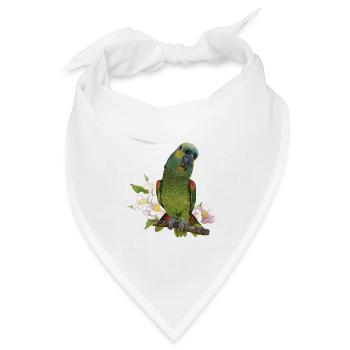 Die Blaustirnamazone - Bandana Dreieckstuch - Weiß - Vorne