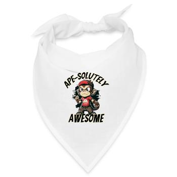 Ape-solutely Awesome - lustiges Affen Design - Bandana Dreieckstuch - Weiß - Vorne