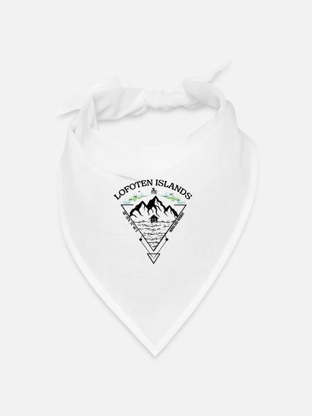 Lofoten Islands - black - Bandana Dreieckstuch - Weiß
