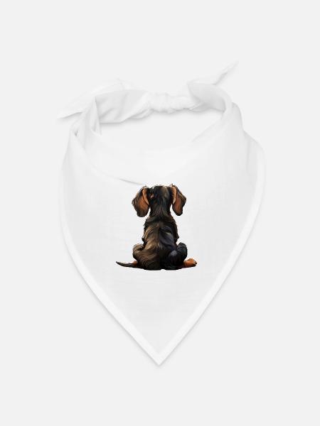 Dackel - Bandana Dreieckstuch - Weiß
