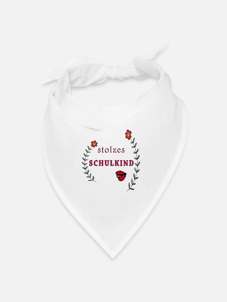 stolzes Schulkind Einschulung - Bandana Dreieckstuch - Weiß