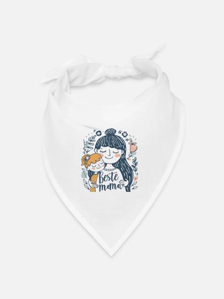 Beste Mama Muttertag - Bandana Dreieckstuch - Weiß