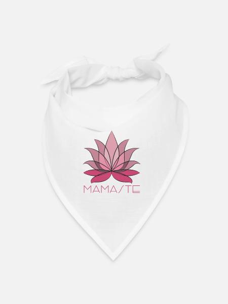Rosa Lotuspracht Print - Bandana Dreieckstuch - Weiß