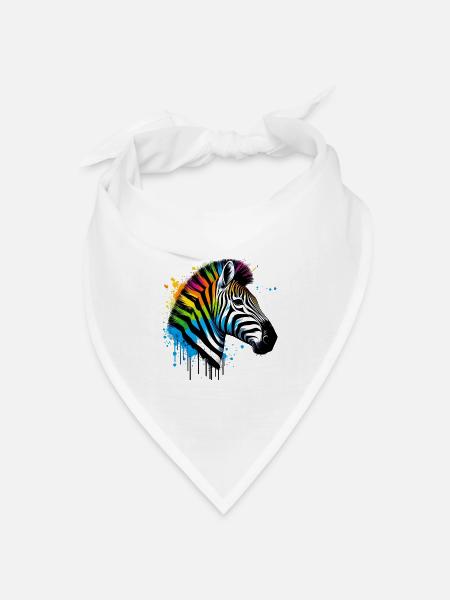 Zebra - Bandana Dreieckstuch - Weiß