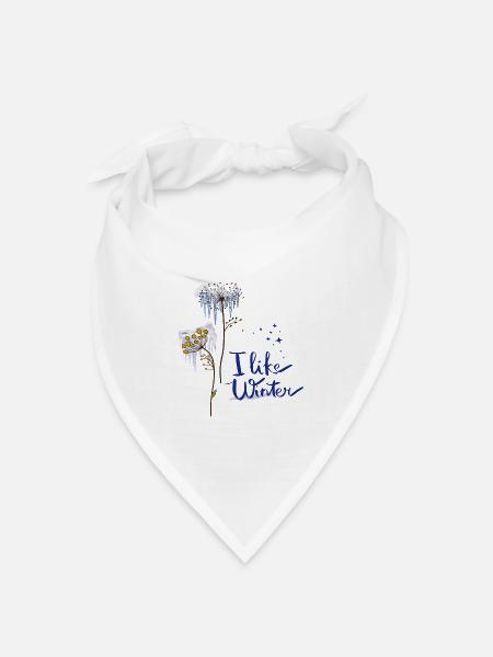 Eisblumen Winter - Bandana Dreieckstuch - Weiß