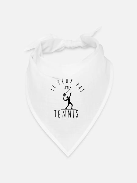 Ich kann nicht, ich habe Tennis. - Bandana Dreieckstuch - Weiß