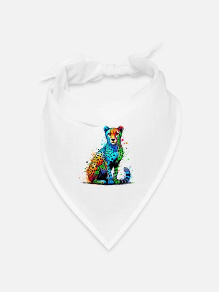 Gepard - Bandana Dreieckstuch - Weiß