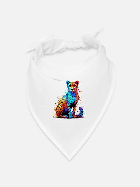 Gepard - Bandana Dreieckstuch - Weiß