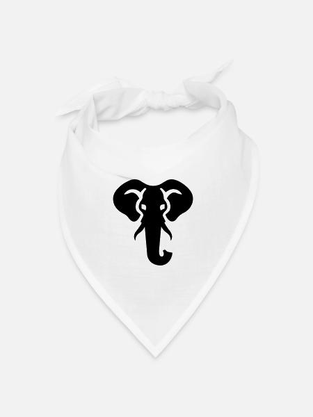Elefant - Bandana Dreieckstuch - Weiß