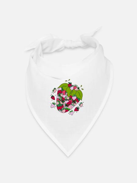 Fruchtige Erdbeeren - Bandana Dreieckstuch - Weiß