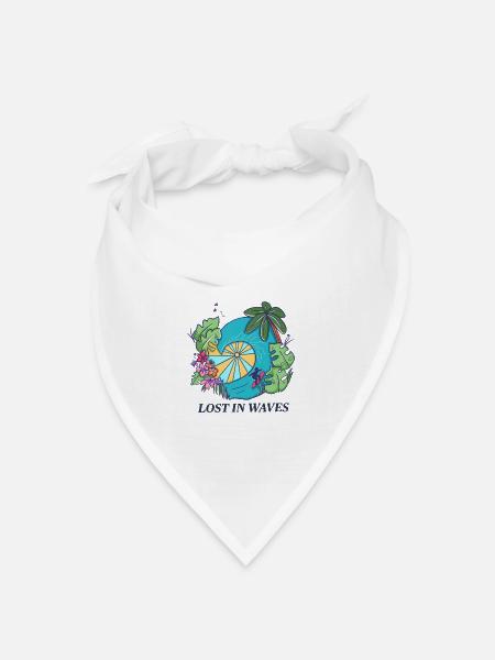 Lost in Waves – Tropical Surf Vibes Design - Bandana Dreieckstuch - Weiß
