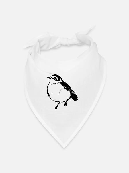 Vogel schwarz schwarzer Vogel - Bandana Dreieckstuch - Weiß