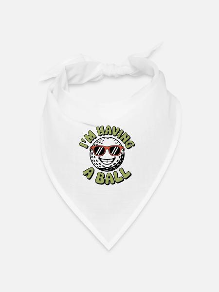 Ich habe einen Ball - Bandana Dreieckstuch - Weiß