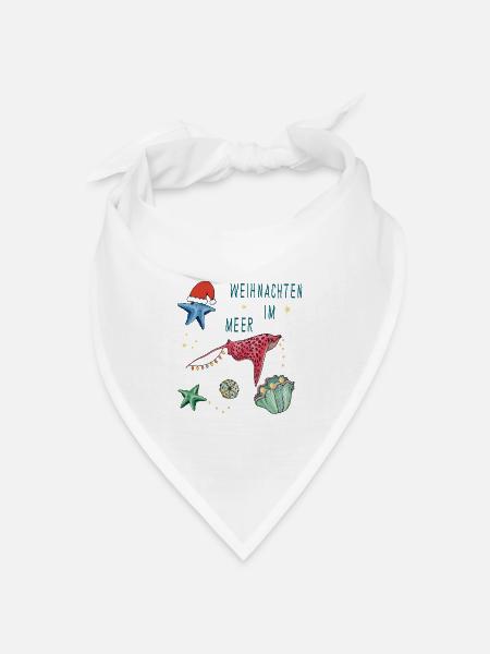 Weihnachten im Meer Unterwasserfest - Bandana Dreieckstuch - Weiß