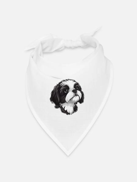 Shih Tzu - Bandana Dreieckstuch - Weiß